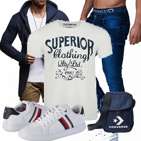 Blau Accessoire/Tasche Converse kombinieren mit Grau Trachtenmode Tommy Hilfiger