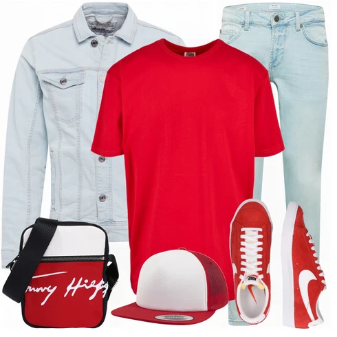 Grau/Rot Schuh Sneaker/Leder Sneaker Nike Sportswear kombinieren