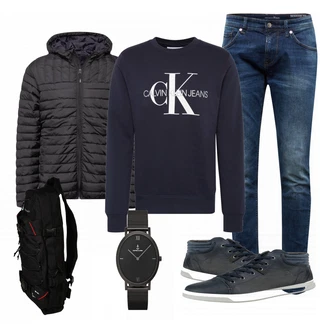 Outfit mit Blau Sneaker Bullboxer "Freizeit Outfit"