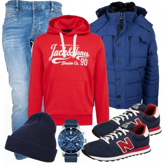 Outfit mit Schwarz Sneaker/Leder Sneaker New Balance "Freizeit Outfit"