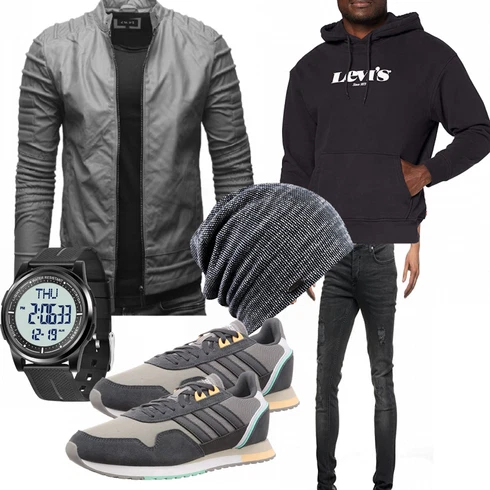 Trachtenmode Adidas kombinieren mit Grau Hose/Accessoire Hut Chillouts