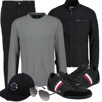 Outfit mit Blau/Schwarz Hut Adidas Originals "Freizeit Outfit"