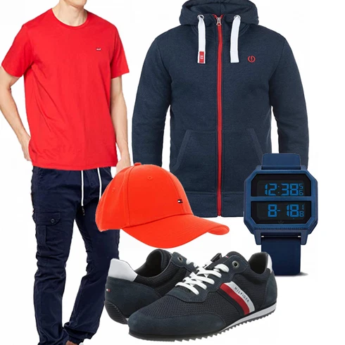 Rot/Orange Hut Tommy Hilfiger kombinieren