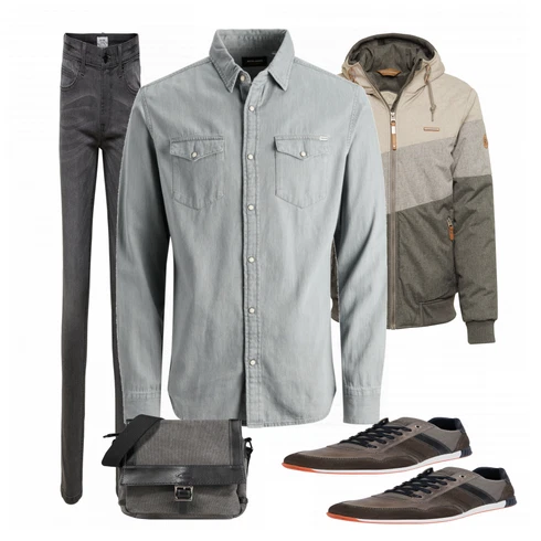 Grau Casual Hemd Jack & Jones kombinieren