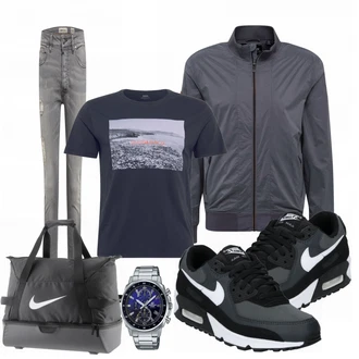 Outfit mit Grau SommerJacke Superdry "Freizeit Outfit"