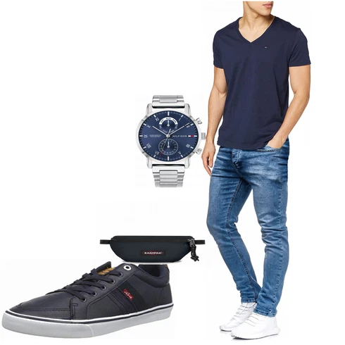 Blau Hemd/Kurzarm Hemd Tommy Jeans kombinieren
