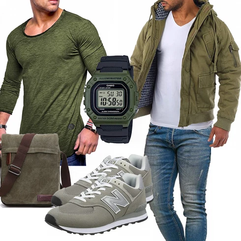 Grün Winter Parka Young&Rich kombinieren