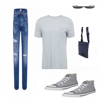 Outfit mit Grau Sneaker Converse "Freizeit OutfitLook"