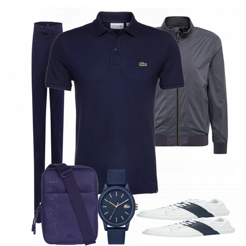 Weiß/Schwarz Poloshirt Lacoste kombinieren
