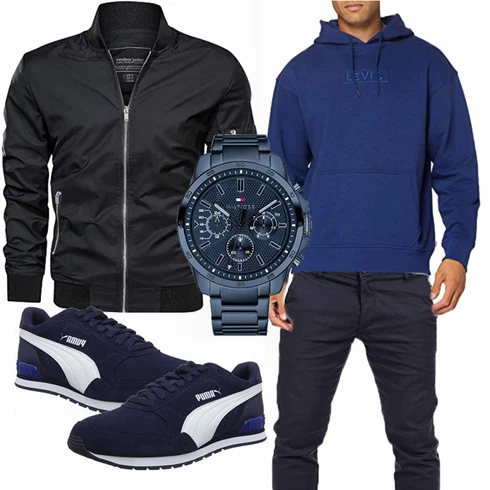 Blau Winter Parka TACVASEN kombinieren