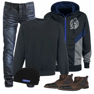 Outfit mit Blau Unkategorisiert Fruit Of The Loom "Fruit Of The Loom"
