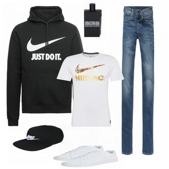 Outfit mit Weiß Sneaker Nike Sportswear "FuballWM"