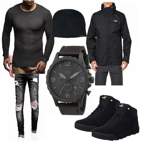 Blau Winter Parka Leif Nelson kombinieren