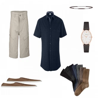 Outfit mit Grün Schuh Sneaker Element "Funktionsshort"