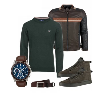 Outfit mit Grün Sneaker G-Star Raw "Gant"