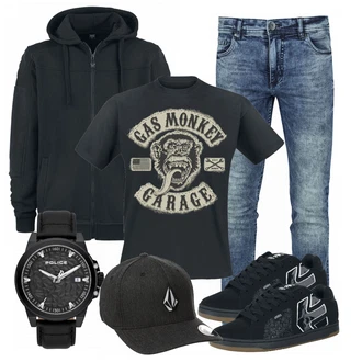 Outfit mit Blau Volcom "GASMONKEY"