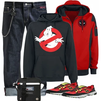 Outfit mit Rot Deadpool "Ghostbusters"