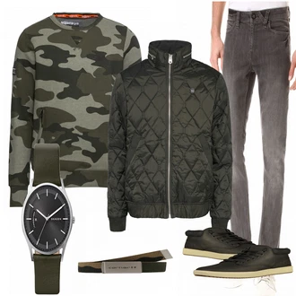 Outfit mit Grau Volcom "Giovanni"