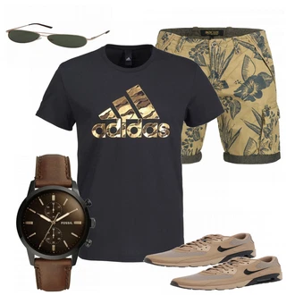 Outfit mit Beige Sneaker Nike "Gold"