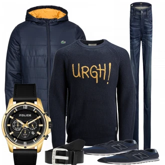 Outfit mit Blau Sneaker New Balance "Gomorra"
