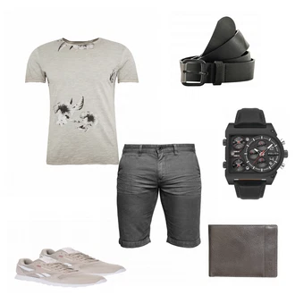 Outfit mit Blau Gürtel Diesel "Graphit"
