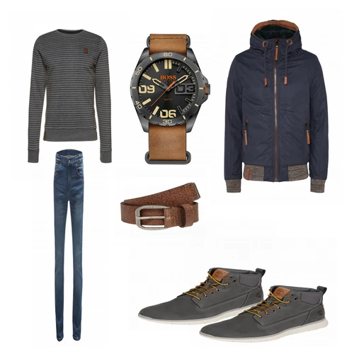 Grau Trachtenmode Timberland kombinieren mit Gürtel