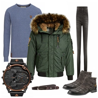 Outfit mit Braun Stiefel Tom Tailor "Greyson"