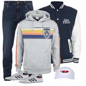Outfit mit Grau Guardians of the Galaxy "Guardians of the Galaxy Logo Stripes"