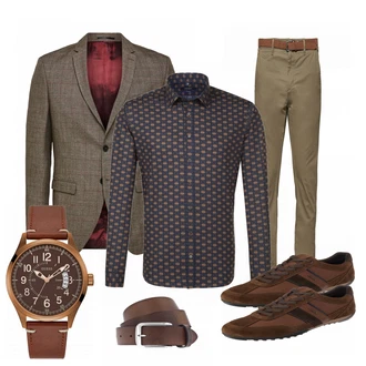 Outfit mit Braun Sneaker Geox "Guess"
