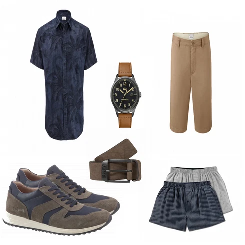 Grau Gürtel Replay kombinieren mit Blau Casual Hemd Tchibo