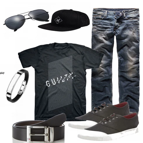T-Shirt kombinieren mit Blau Trachtenmode Hugo