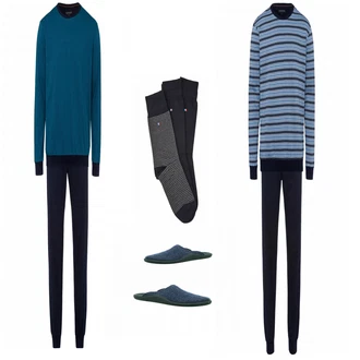 Outfit mit Blau Hausschuh Romika "Hausschuhe fuer Winter"