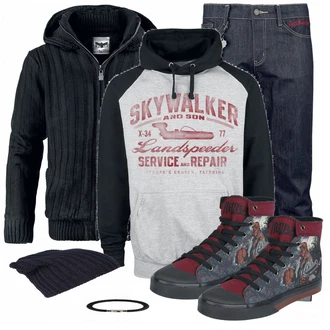 Outfit mit Mischfarben Sneaker "Hellboy"