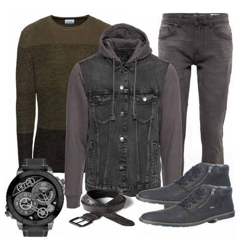 Schwarz Accessoire Gürtel Tom Tailor Denim kombinieren