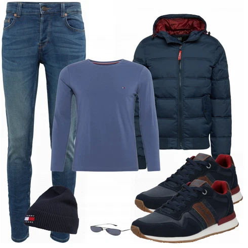 Blau/Türkis Hoodie Sweatshirt Tommy Hilfiger kombinieren