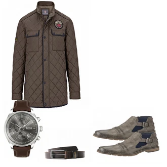 Outfit mit Grau Stiefel Tom Tailor "HILFIGER"