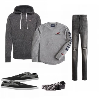 Outfit mit Grau Sneaker Volcom "Hollister"