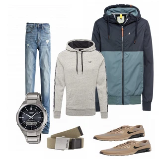 Outfit mit Beige Sneaker Nike "HOLLISTER"