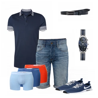 Outfit mit Blau Sneaker Nike "Howard"
