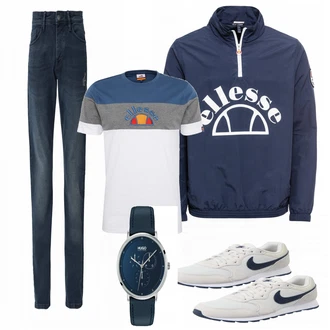 Outfit mit Beige Sneaker Nike "Hugo"