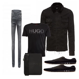 Outfit mit Schwarz Sneaker Nike "HUGO BOSS"