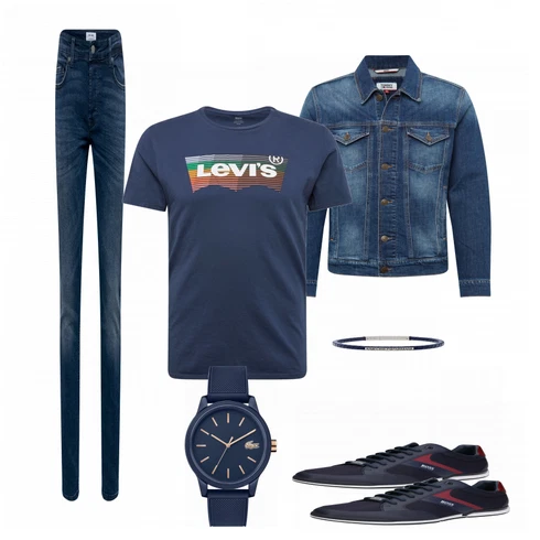 Blau Schuh Sneaker Boss kombinieren