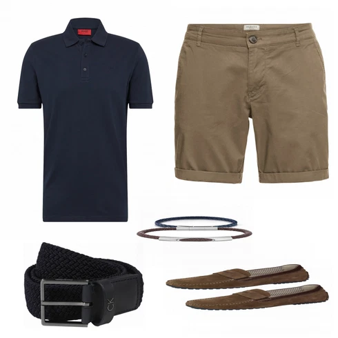 Braun/Grau Hemd SELECTED HOMME kombinieren