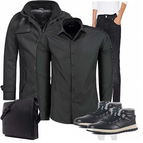 Blau Overall/Wintermantel/Winter Parka Indicode Jeans kombinieren