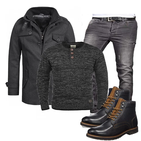Blau Overall/Wintermantel/Winter Parka Indicode Jeans kombinieren