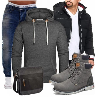 Outfit mit Blau Overall/Winter Parka/Regenjacke Indicode Jeans "INDICODE"
