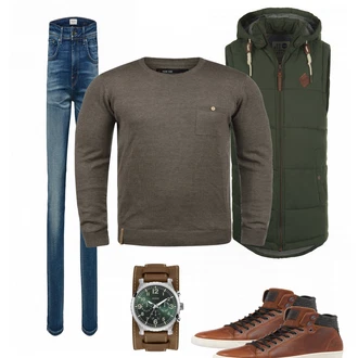Outfit mit Rot Schuh Sneaker/Leder Sneaker Bullboxer "Indicode"
