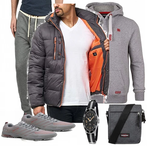 Grau Overall/Winter Parka/Regenjacke Indicode Jeans kombinieren