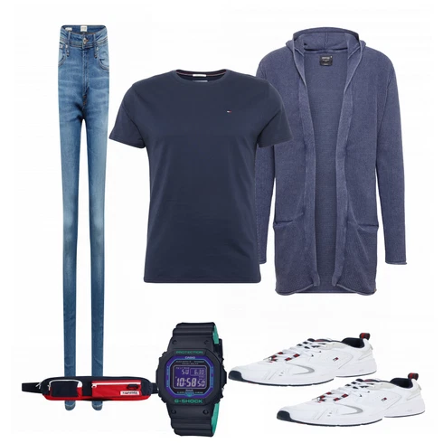 Schwarz/Blau T-Shirt Tommy Jeans kombinieren