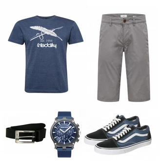 Outfit mit Grau Sneaker Vans "Iriedaily Shirt"